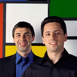 Google co-founders Larry Page and Sergey Brin photographed in Mountain View, California on January 14, 2004.